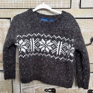 Vintage Cozy Gray and White Knit Sweater